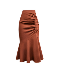 Earthtone Autumn Elegant High Sense Long Skirt Skirt Adult Lady like Woman Lyayered Skirt