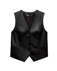 BUTTON UP LEATHER VEST TOP