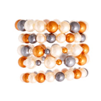 Gold and Cream Pearl Bead 5 Pcs Bracelets - Modestly Vogue