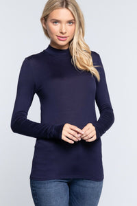 Mock Neck Fitted Rayon Jersey Top – Sleek, Soft & Modest - Modestly Vogue