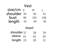 Neutral Two-Piece Set Women Spring Vest Shawl Suit Sleeveless Short Shirt Personality Sneaky Design Suit