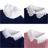 Hollow Lace Chiffon Doll Cotton Fake Collar Blouse Sweater Detachable