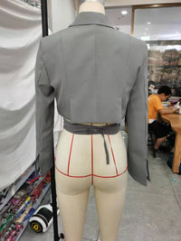 Earthtone Lace Blazer Work Short Long Sleeve Small