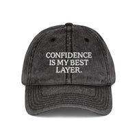 Confidence Quote Hat – Vintage Embroidered Dad Cap - Modestly Vogue