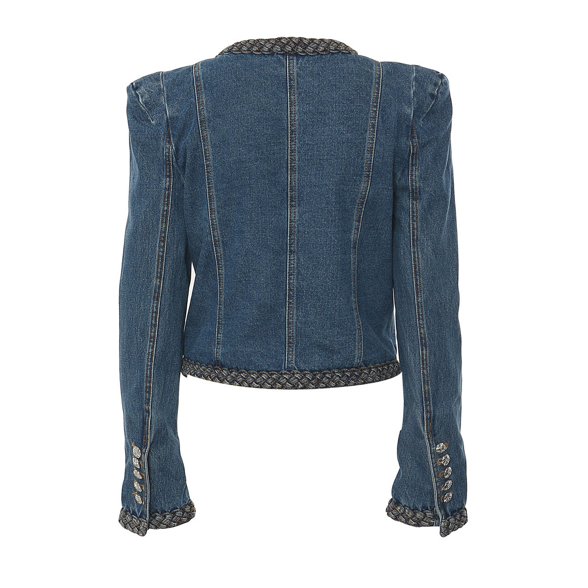 Personality Women Delicate Personality Padded Shoulder Denim Jacket Short Coat Women