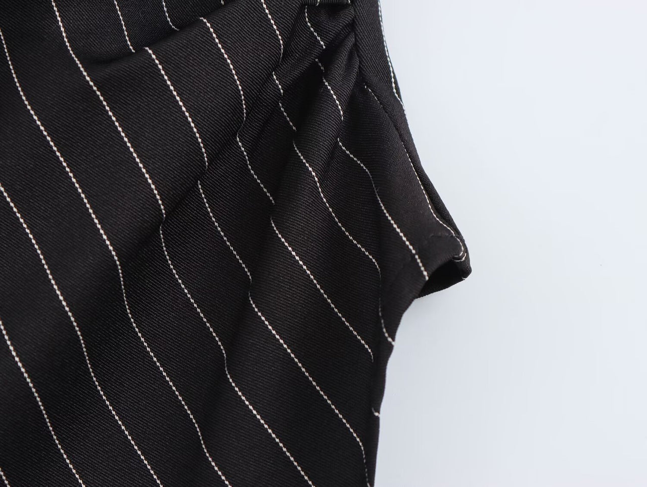 Black Women Spring Striped Stitching Hanging Collar Slim Vest Top