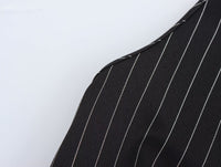 Black Women Spring Striped Stitching Hanging Collar Slim Vest Top