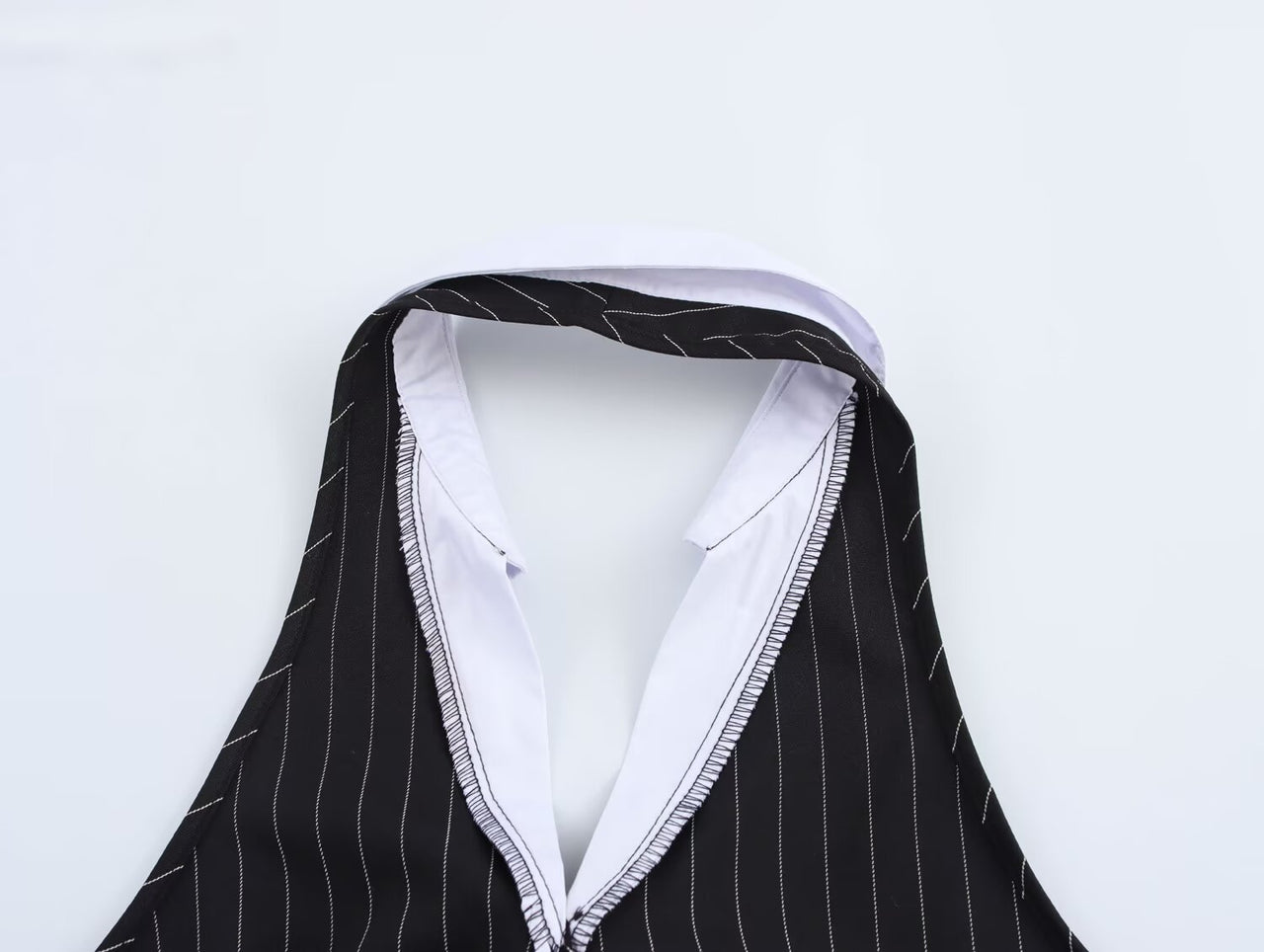 Black Women Spring Striped Stitching Hanging Collar Slim Vest Top