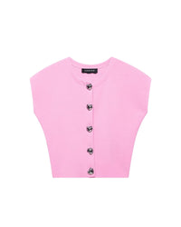 Pastel Women Clothing Spring Summer Sweet Sleeveless Vest Women Knitted Short Top