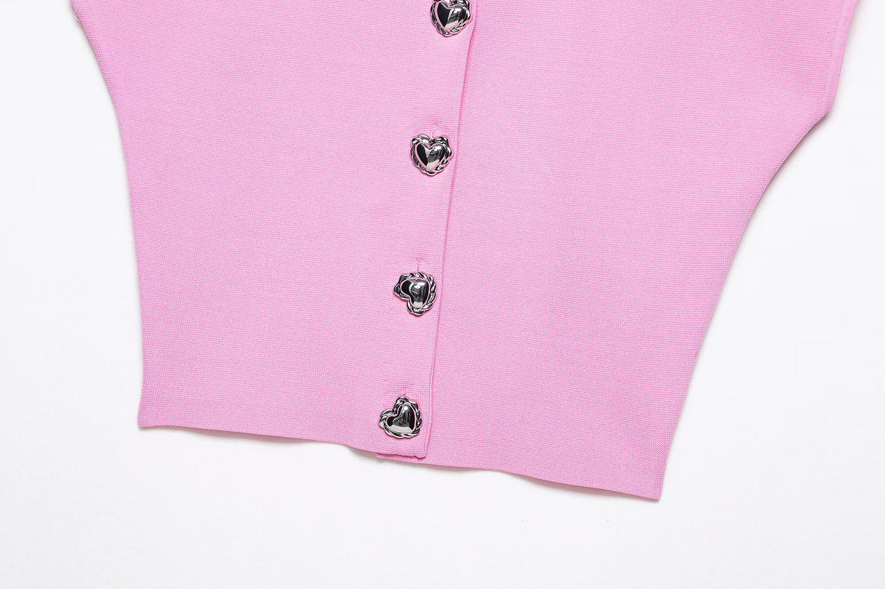 Pastel Women Clothing Spring Summer Sweet Sleeveless Vest Women Knitted Short Top