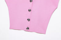 Pastel Women Clothing Spring Summer Sweet Sleeveless Vest Women Knitted Short Top