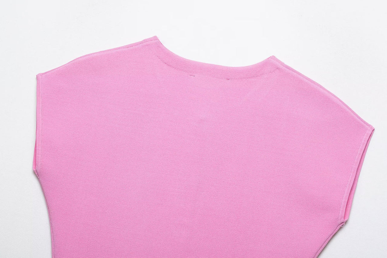 Pastel Women Clothing Spring Summer Sweet Sleeveless Vest Women Knitted Short Top
