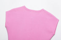Pastel Women Clothing Spring Summer Sweet Sleeveless Vest Women Knitted Short Top