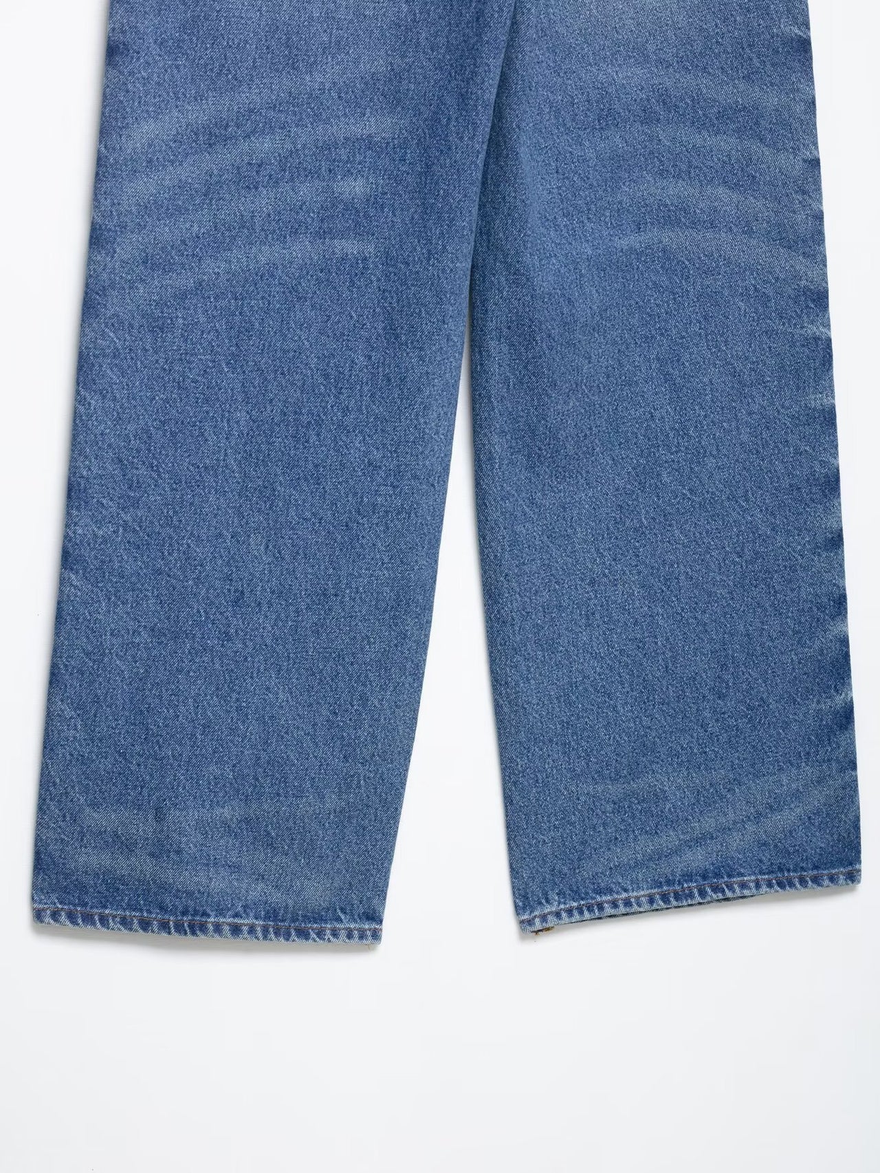 Blue Women Clothing Summer Street Design Rivet Denim Straight Leg Pants