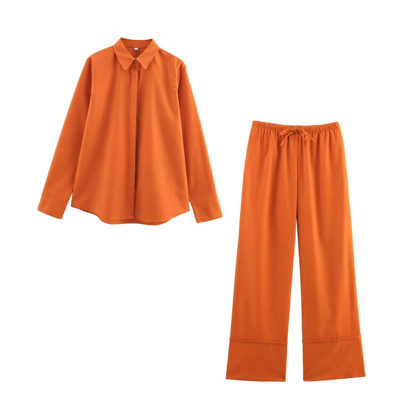 Summer Collared Shirt & Wide Leg Trousers Set for Women - Modestly Vogue