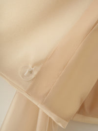 Neutral Women Clothing Yarn Stitching Satin Double Breasted Short Blazers