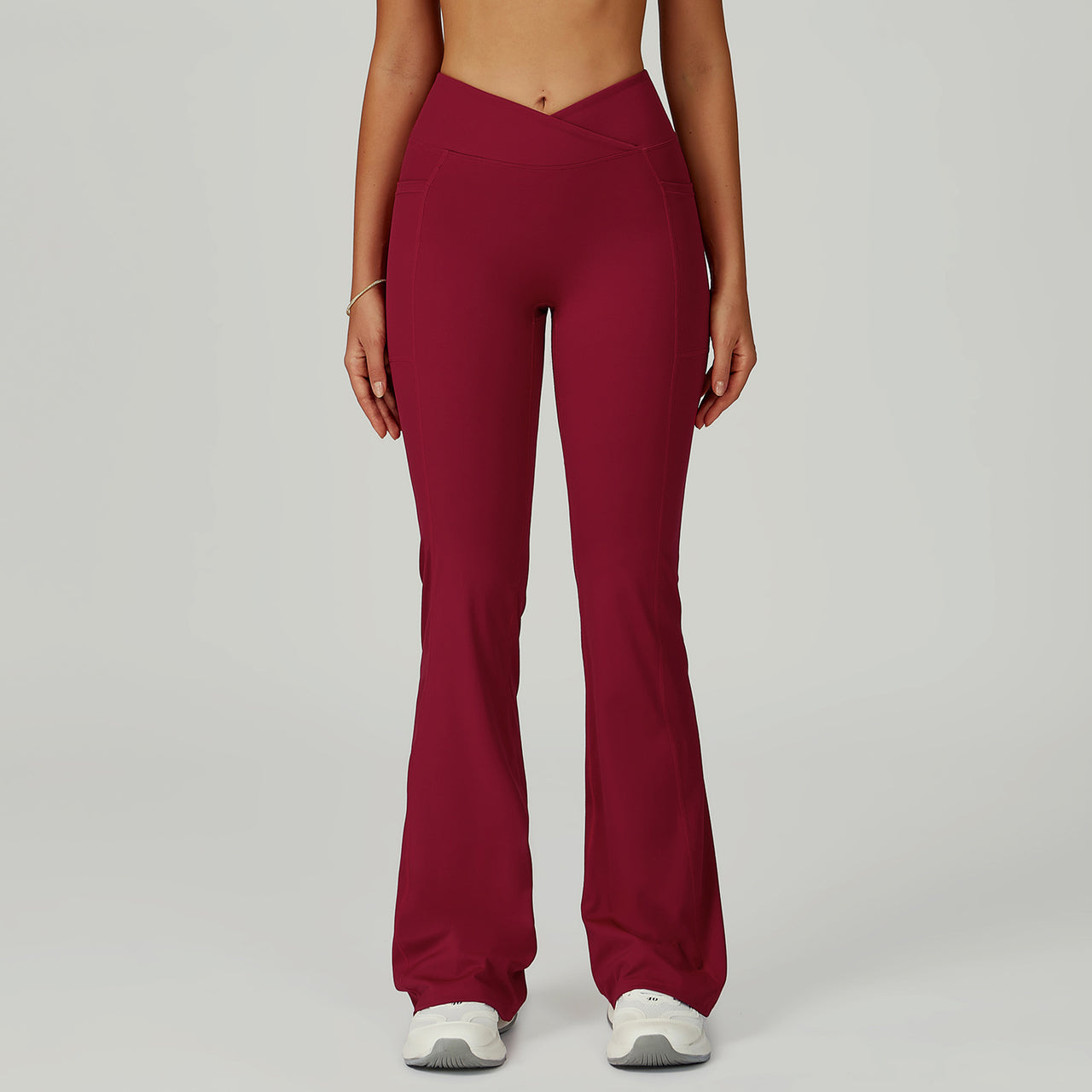 High Waist Cross Waist Wide Leg Bootcut Yoga Leggings Pants