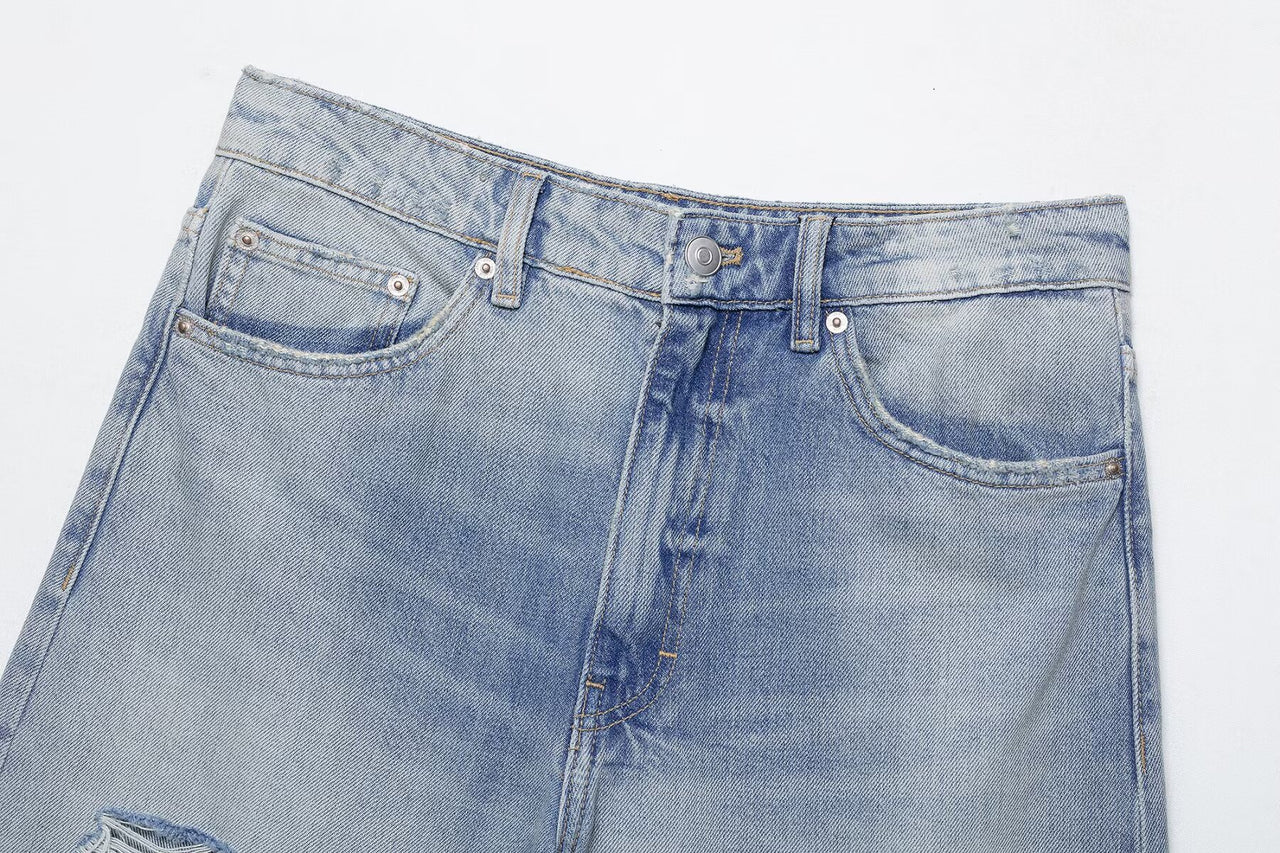 Blue Autumn Minority All Match Casual Loose Retro Jeans