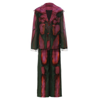 Personalized Graffiti Mesh Stitching Printing Two Piece Set Suit