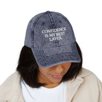 Confidence Quote Hat – Vintage Embroidered Dad Cap - Modestly Vogue
