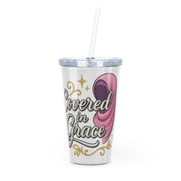 Covered in Grace Reusable Plastic Tumbler with Straw –20 oz. - Modestly Vogue