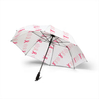 Stylish Foldable Umbrella with Pink Ribbons, Compact Travel Umbrella, Breast Cancer Awareness Support Umbrella