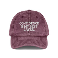 Confidence Quote Hat – Vintage Embroidered Dad Cap - Modestly Vogue