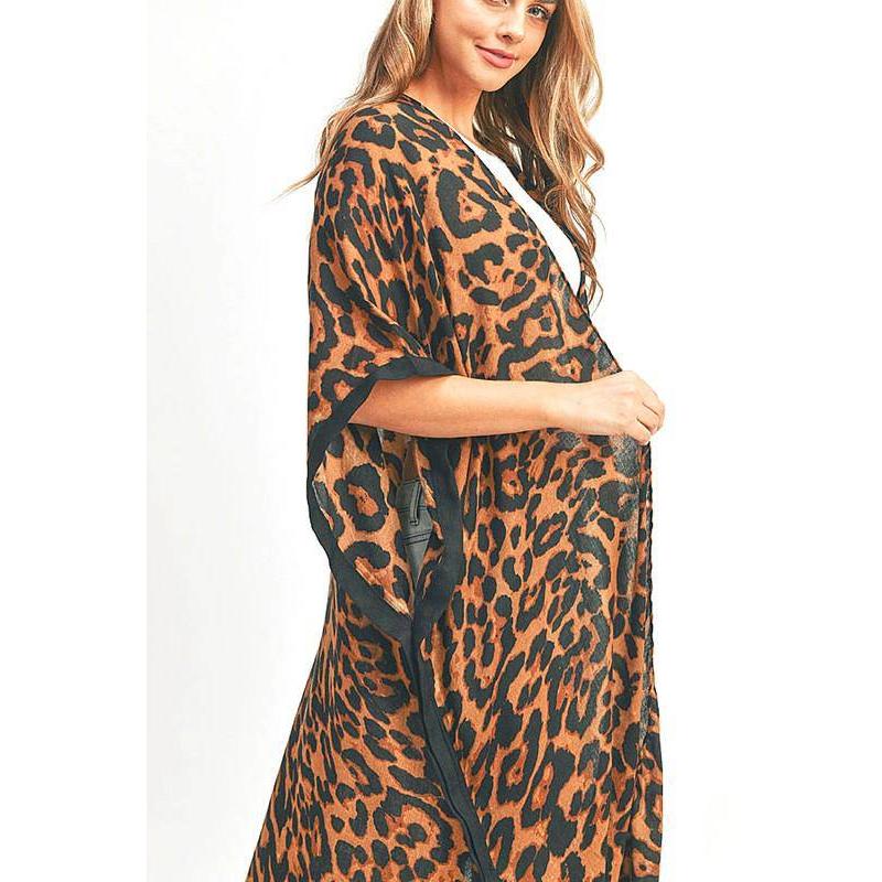 Stylish Cardigans & Kimonos for Women – Trendy & Versatile Outerwear for Any Occasion | Modestly Vogue Leopard Printed Extra Long Kimono Duster Cardigan - Modestly Vogue