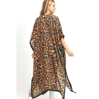 Stylish Cardigans & Kimonos for Women – Trendy & Versatile Outerwear for Any Occasion | Modestly Vogue Leopard Printed Extra Long Kimono Duster Cardigan - Modestly Vogue
