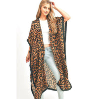 Stylish Cardigans & Kimonos for Women – Trendy & Versatile Outerwear for Any Occasion | Modestly Vogue Leopard Printed Extra Long Kimono Duster Cardigan - Modestly Vogue