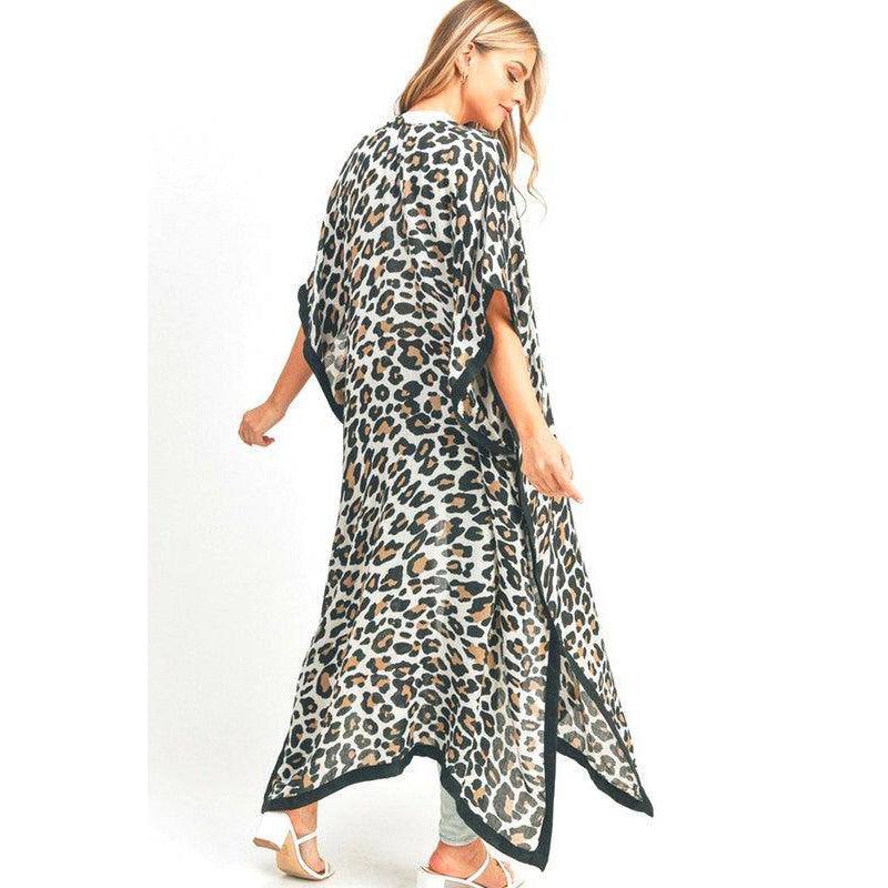 Stylish Cardigans & Kimonos for Women – Trendy & Versatile Outerwear for Any Occasion | Modestly Vogue Leopard Printed Extra Long Kimono Duster Cardigan - Modestly Vogue