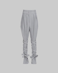 Neutral Baggy Pants Unique Cross Lace up Women Loose Slimming All Matching Straight Casual Pants