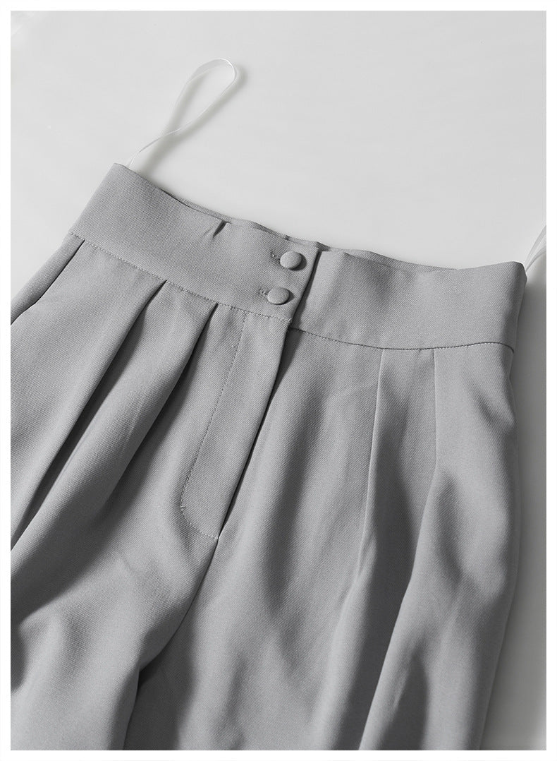 Neutral Baggy Pants Unique Cross Lace up Women Loose Slimming All Matching Straight Casual Pants