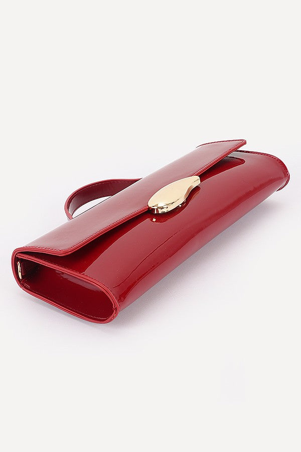 Enamel Faux Leather Clutch Purse