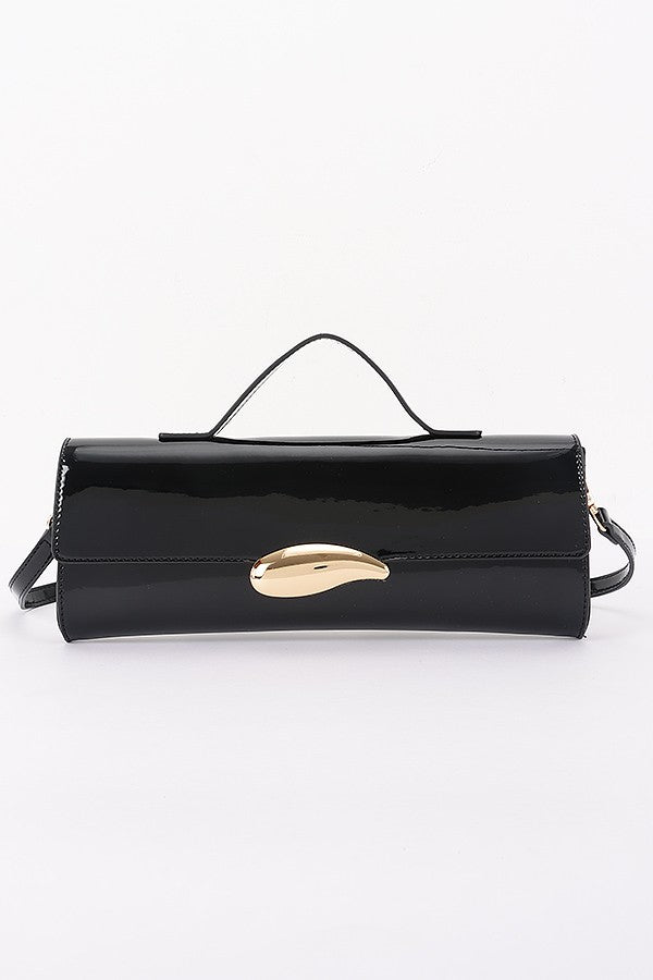 Enamel Faux Leather Clutch Purse