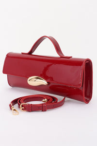 Enamel Faux Leather Clutch Purse