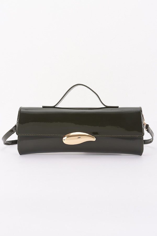 Enamel Faux Leather Clutch Purse