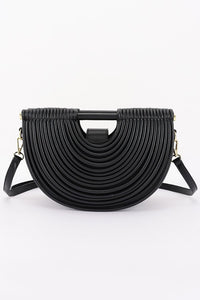 Metallic Faux Leather Noodle Bag Purse Handbag