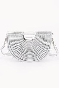Metallic Faux Leather Noodle Bag Purse Handbag