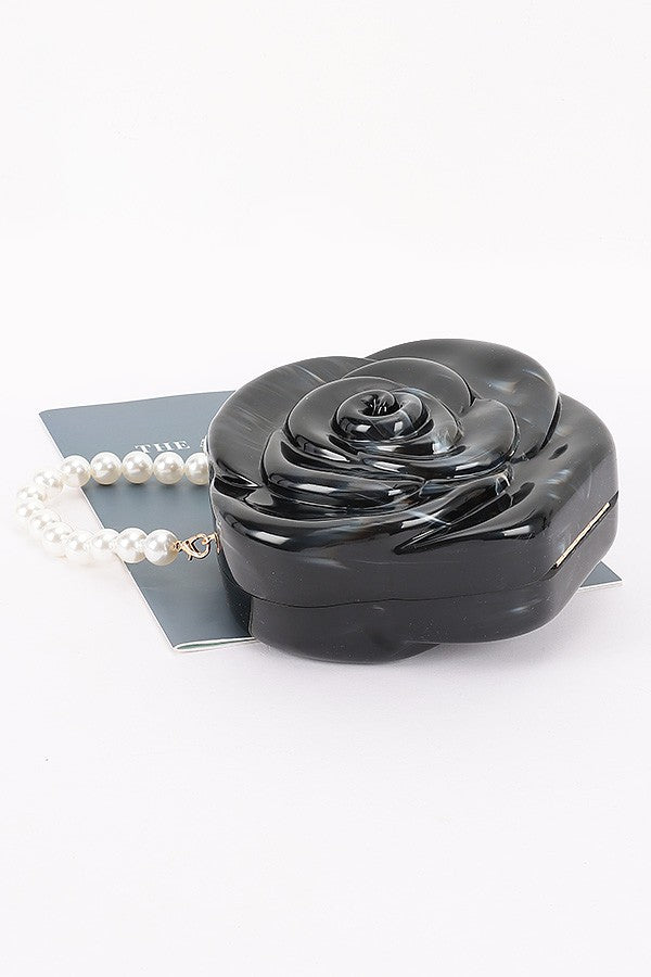 Acrylic Clutch Purse W/pearl Handle