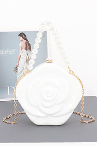 Acrylic Clutch Purse W/pearl Handle
