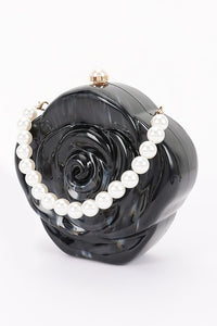 Acrylic Clutch Purse W/pearl Handle