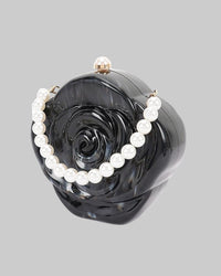 Acrylic Clutch Purse W/pearl Handle