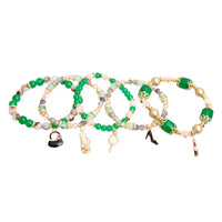 Green Bead Fashion Charm Bracelets – Stylish & Vibrant Jewelry Set - Modestly Vogue