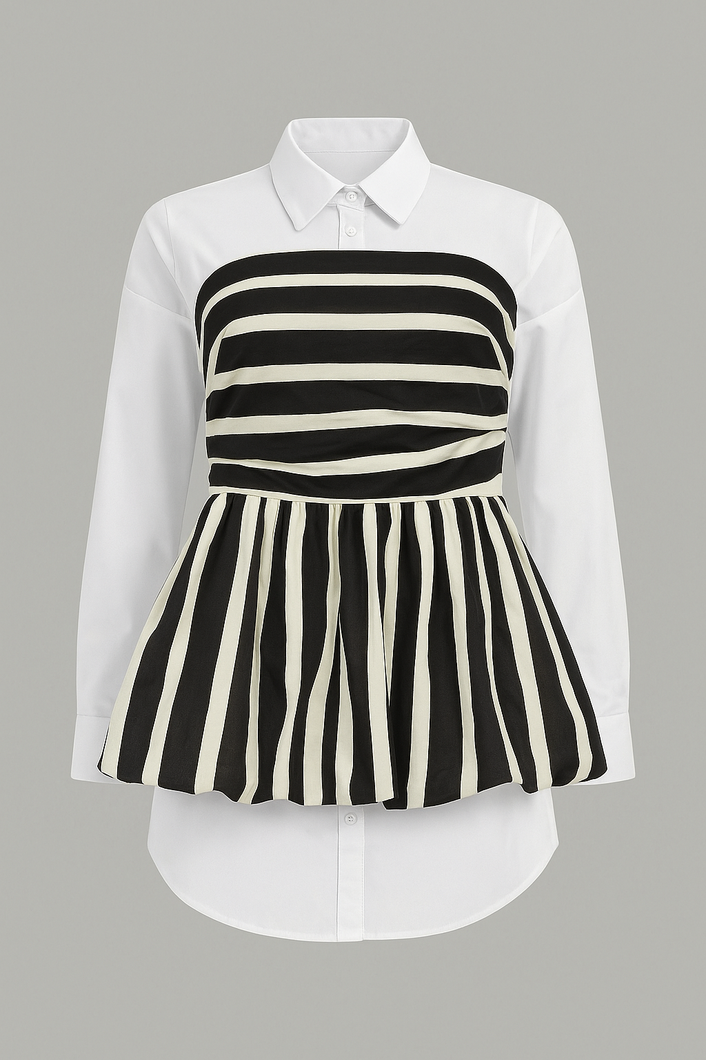 Stripe Strapless Peplum Top – Stylish & Chic Women’s Top - Modestly Vogue