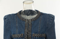 Personality Women Delicate Personality Padded Shoulder Denim Jacket Short Coat Women