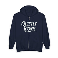 Quietly Iconic Modest Mindset Statement Zip Front Hoodie Sweatshirt