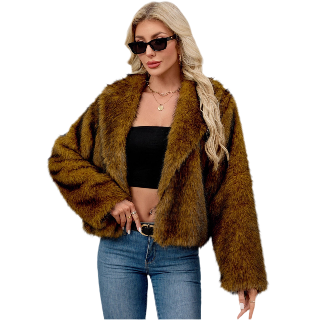 Women Clothing Faux Fur Coat Plush Warm