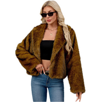 Women Clothing Faux Fur Coat Plush Warm