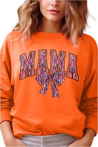 Mama Pink Camo Bow Graphic Sweatshirt
